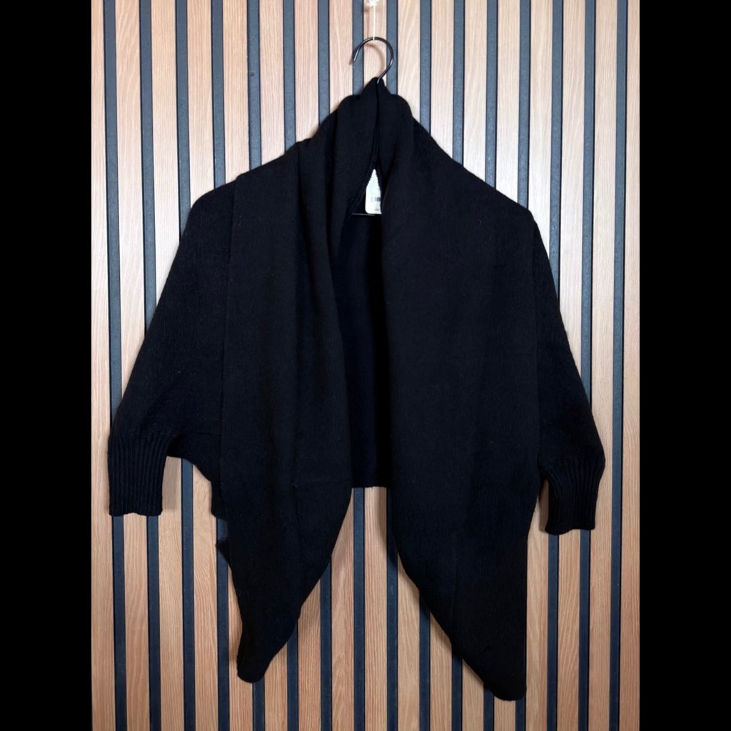 New Free People Shawl Poncho One Size Black Look By M Chinlon Soft Scarf
